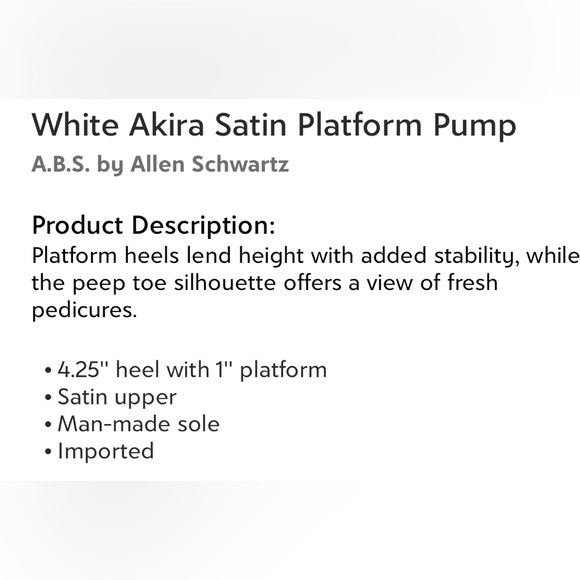 NIB ABS Akira White Satin Peep Toe Shoes - Picture 13 of 13